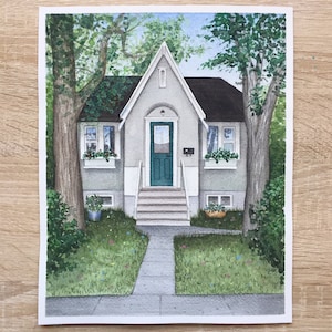 Custom house portrait Watercolor custom house portrait from photo
