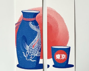 Artistic Bookmark "Tokyo", Japanese Present, Original illustration