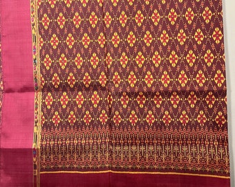 HSF 031, Silk Fabric, Handwoven Silk Fabric with hand dyed from Cambodia, Khmer silk art, Khmer Houl design