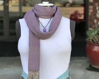 HSB 001, Scarf, Handwoven Scarf mix with cotton