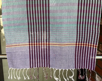 HCS 050 S, Scarf, Handwoven 100% cotton Scarf with Hand Dyed (Krama Khmer), Authentic handmade scarf