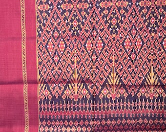 HSF 044, Silk Fabric, Handwoven Silk Fabric with hand dyed from Cambodia, Khmer silk art, Khmer Houl design