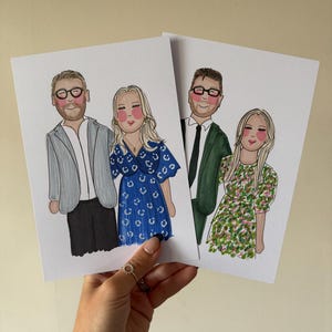 Personalised illustration, live drawing, guest drawing, couple portrait, quirky gift for couple, Wedding artist, favours, event, place cards