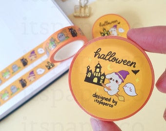 Halloween Washi Tape (15mm by 10m) / Bunny Washi Tape / Spooky Washi Tape / Scrapbooking Tape / Cute Stationery / Cute Washi Tape