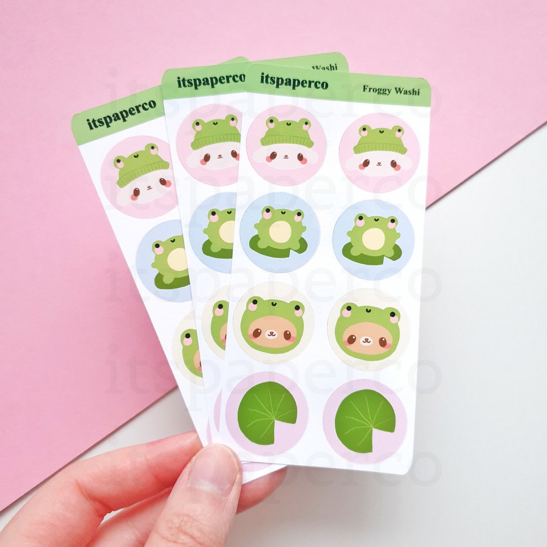 Cute Frog Circle Stickers Planner Stickers, Journal Stickers, Deco ...