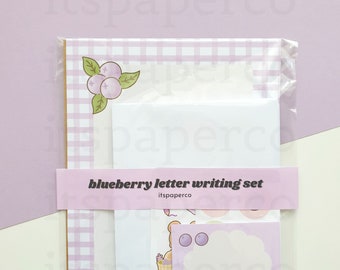 Blueberry Gingham Letter Writing Set