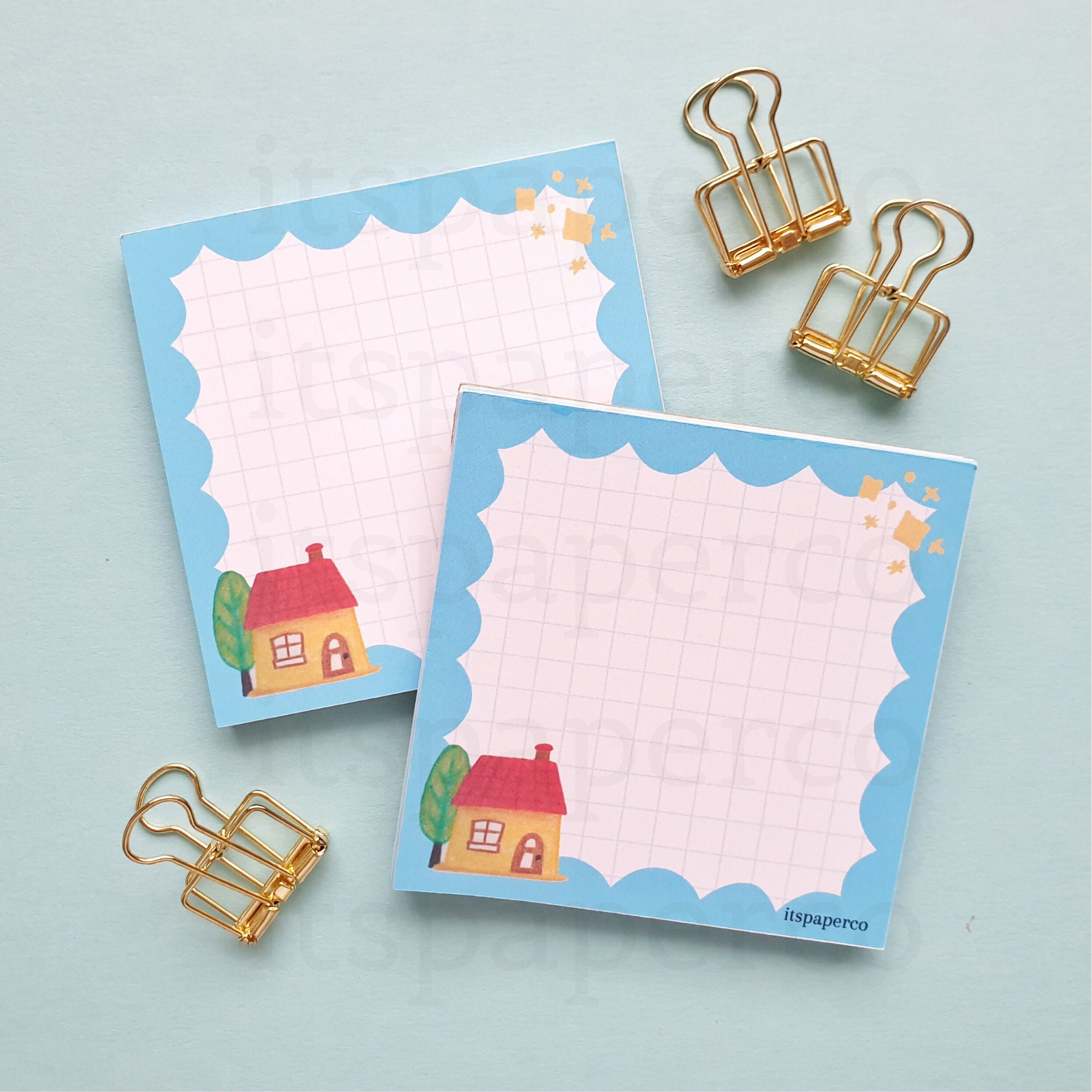 Cute Memo Pad Handmade 30 Sheets Tiny House Kawaii Etsy