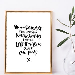 Recuerde siempre que no había nada que valiera la pena compartir / Avett Brothers Print / Asesinato en la ciudad / Impresión digital / Arte de pared con letras a mano