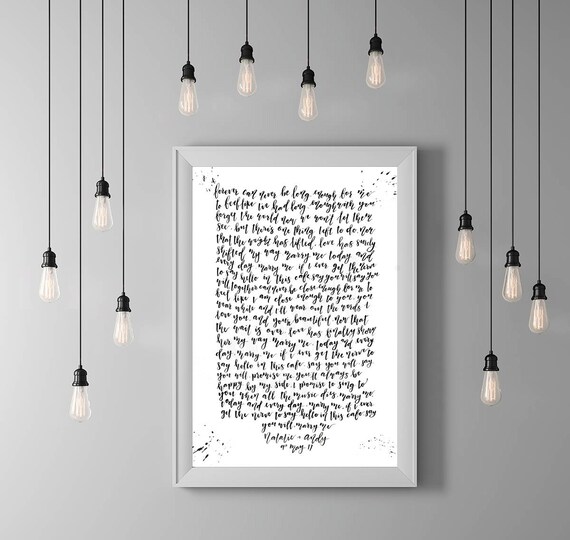 Marry Me By Train Song Lyrics Print First Dance Lyrics Etsy