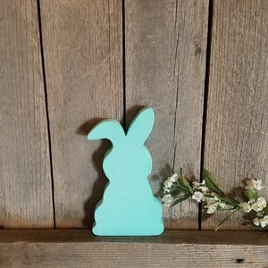 Easter decor, Easter Bunny, Easter Rabbit,Turquiose, blue, Green color, Wood, Wooden, Home decor