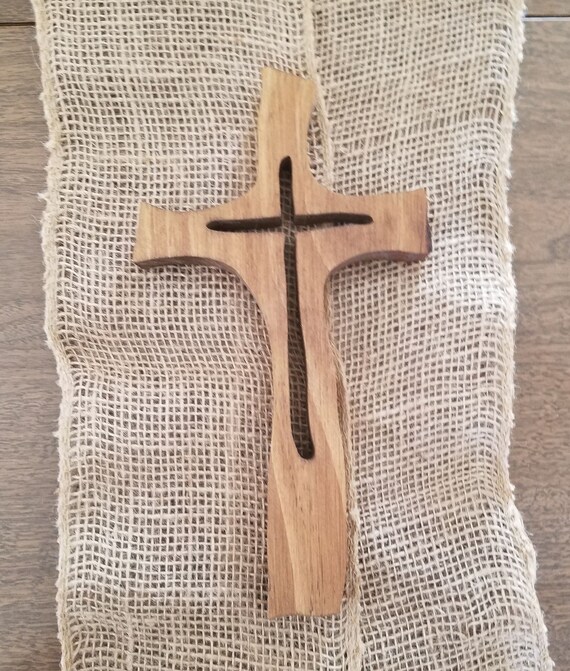 Wooden Cross Curved Cross Crosses Wall Hanging Wall Decor Etsy