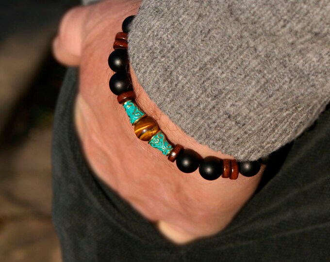 MENS STONE BRACELETS Bracelet Homme Mens Stone Bead Bracelets Etsy