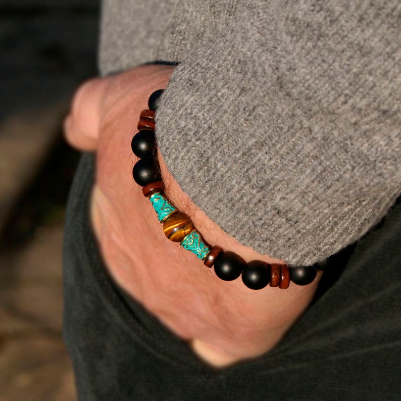 MENS STONE BRACELETS Bracelet Homme Mens Stone Bead Bracelets Etsy