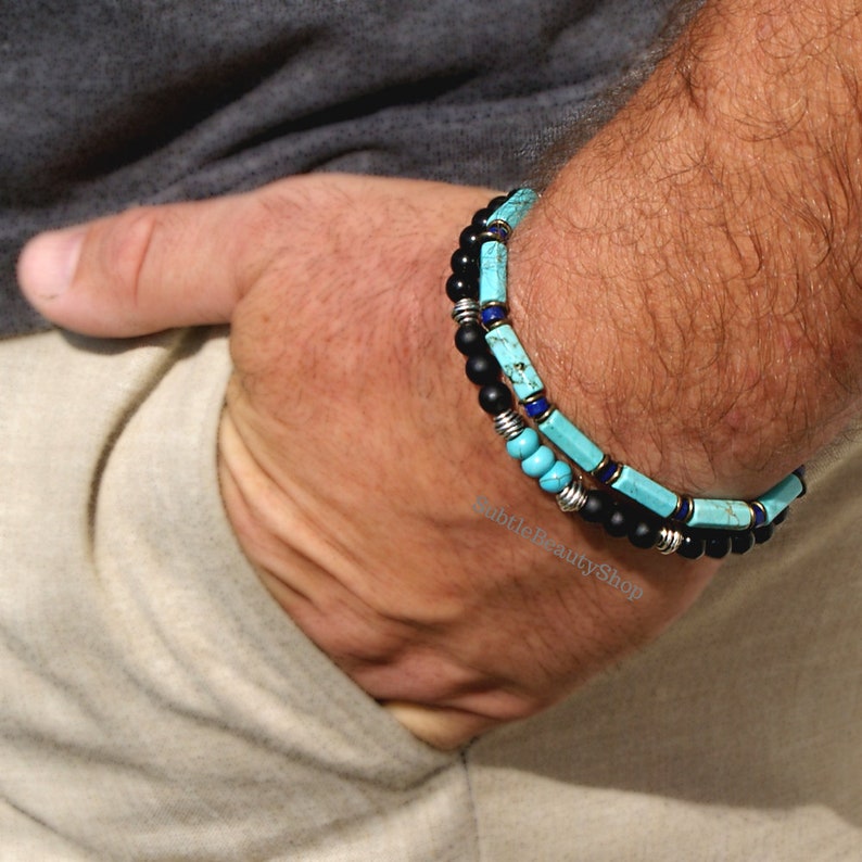 TURQUOISE JEWELRY Bracelets Male Turquoise Jewelry Men's Etsy