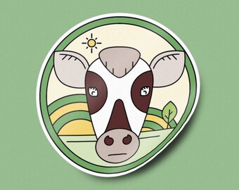 Cow Vinyl Sticker • Waterproof Animal Sticker for Laptops, Water Bottles & Notebooks