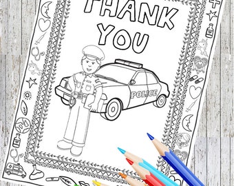 Police Coloring Page Etsy