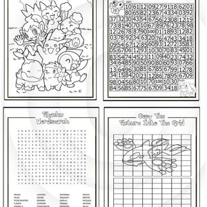 Pikachu Pokemon Printable Puzzle Quiz Colouring Book Ideal | Etsy