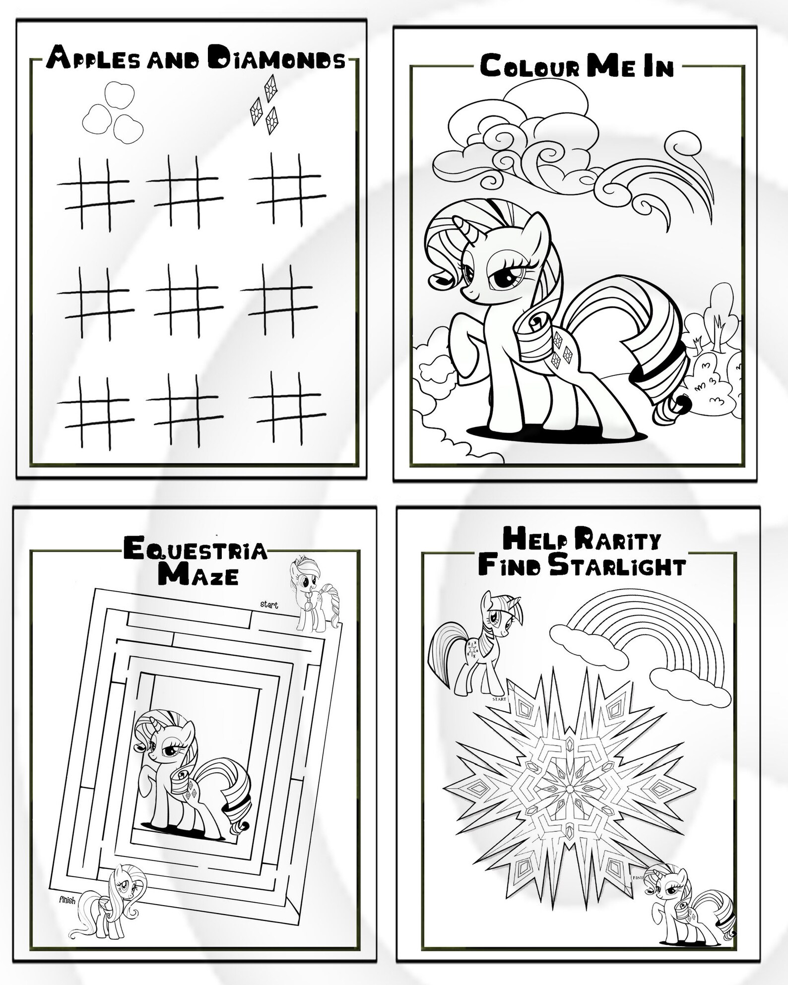My Little Pony Printable Puzzle Quiz Colouring Book Ideal | Etsy