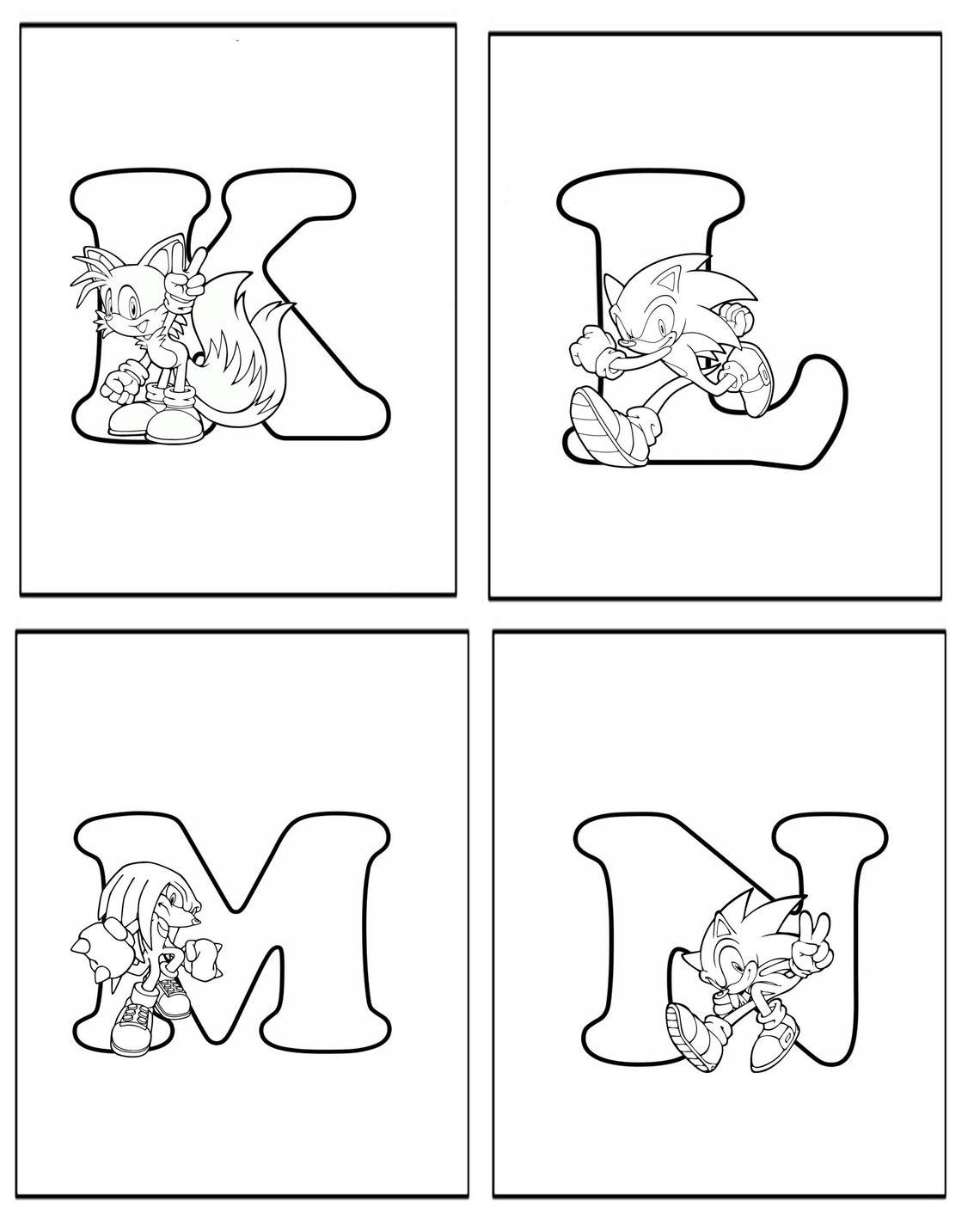 Sonic Printable 37 Page Alphabet Colouring Book Ideal For Etsy