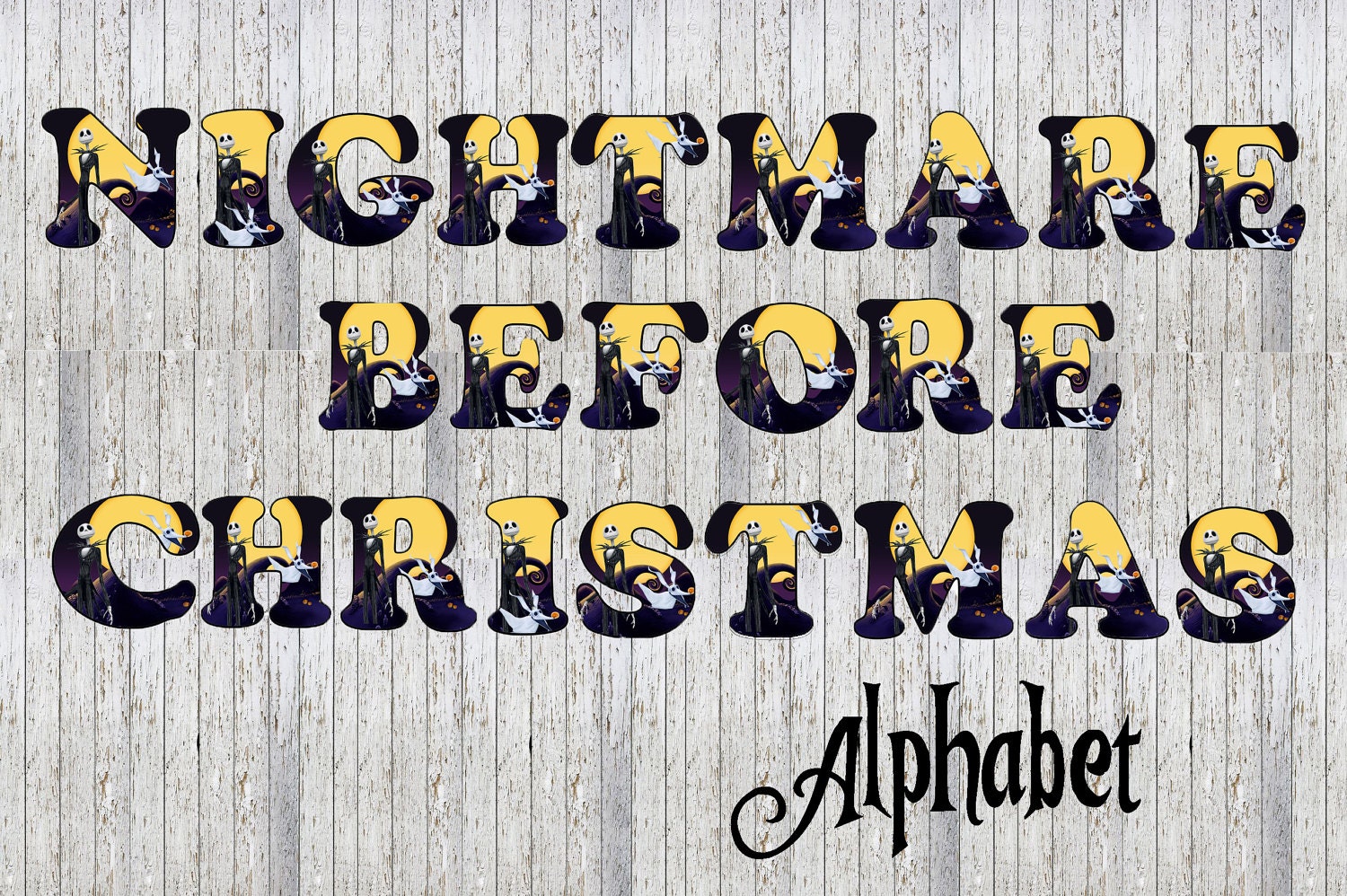 Nightmare Before Christmas 26 Alphabet Images Party Event | Etsy