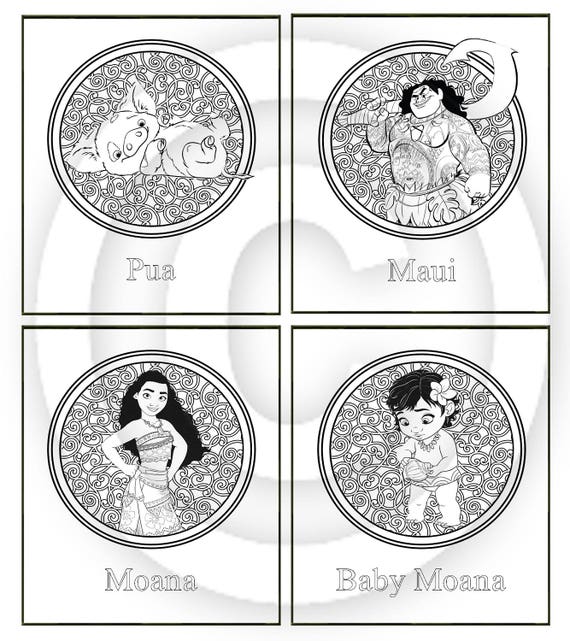 Moana Maui Printable Relaxing Child Teen Adult Colouring Etsy