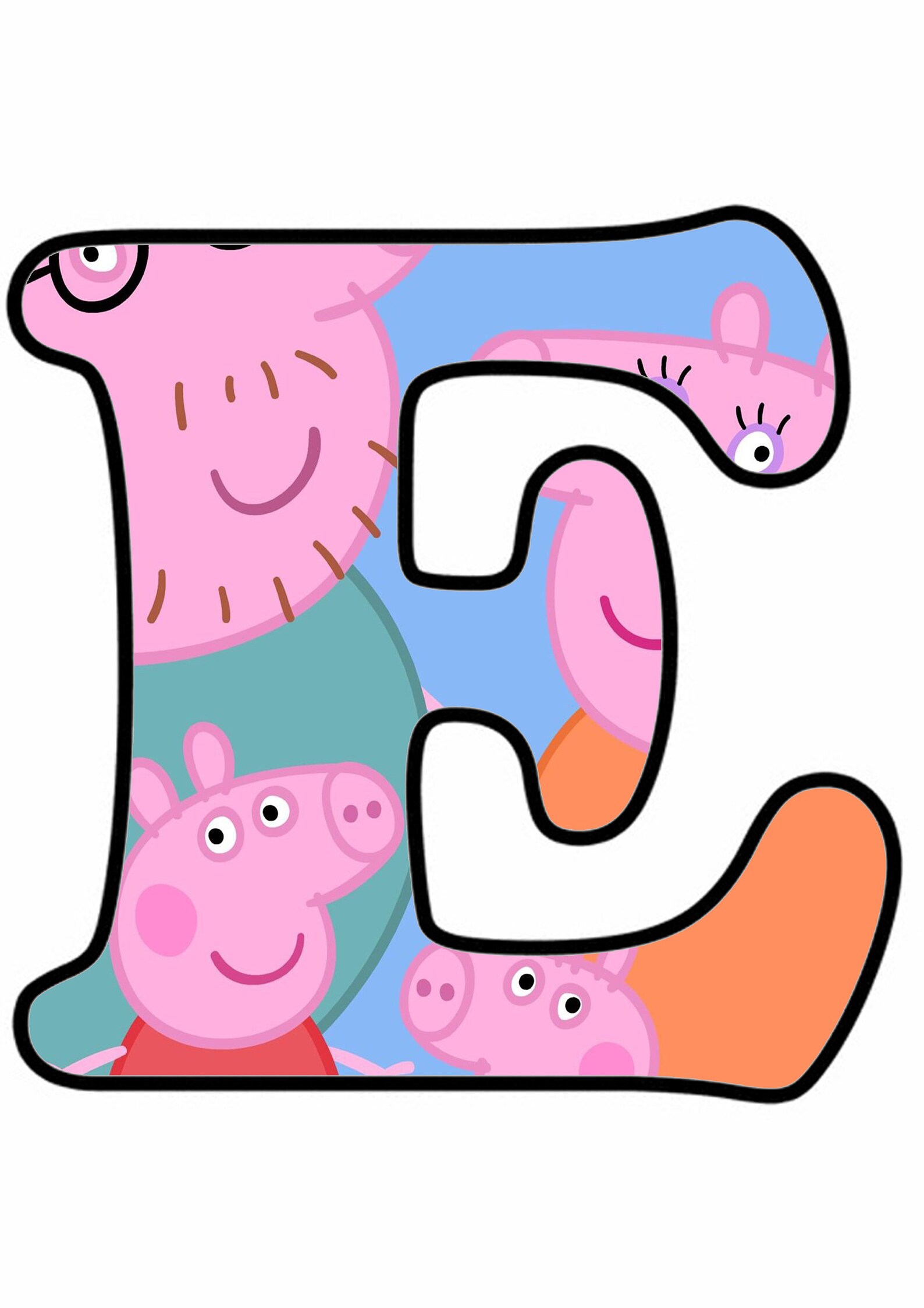 Peppa Pig 37 Alphabet &amp; Number Images Party Event Babyshower | Etsy