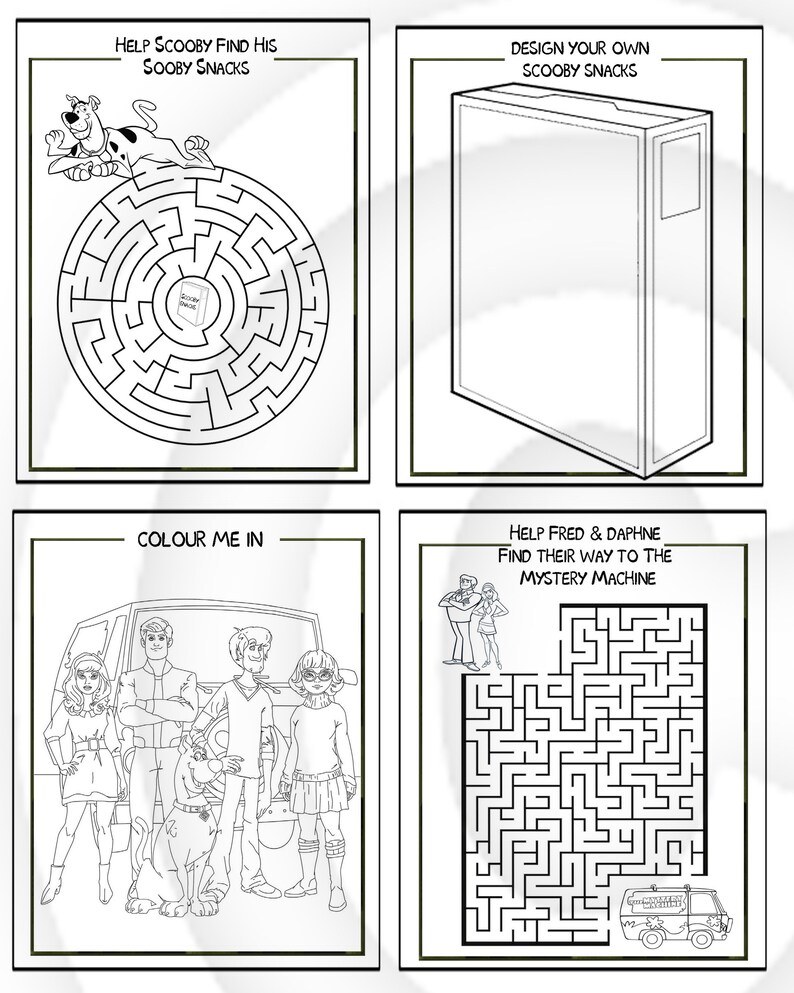 Scoob Scooby Doo Printable Puzzle Quiz Colouring Book Ideal | Etsy