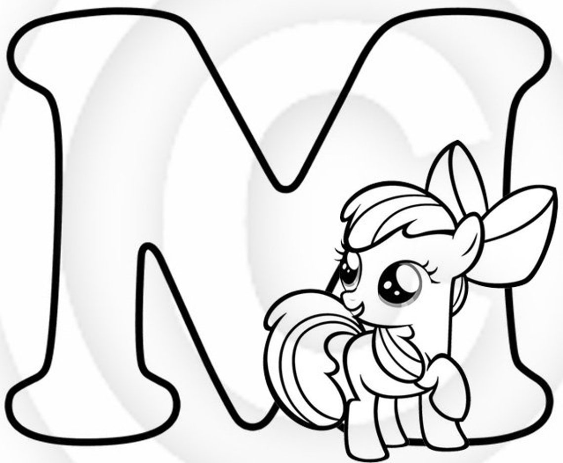 My Little Pony 37 Page Alphabet And Number Colouring Pages Etsy