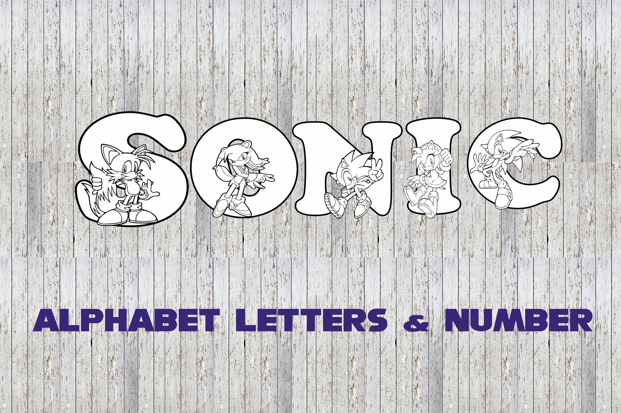 Sonic Printable 37 Page Alphabet Colouring Book Ideal For Etsy