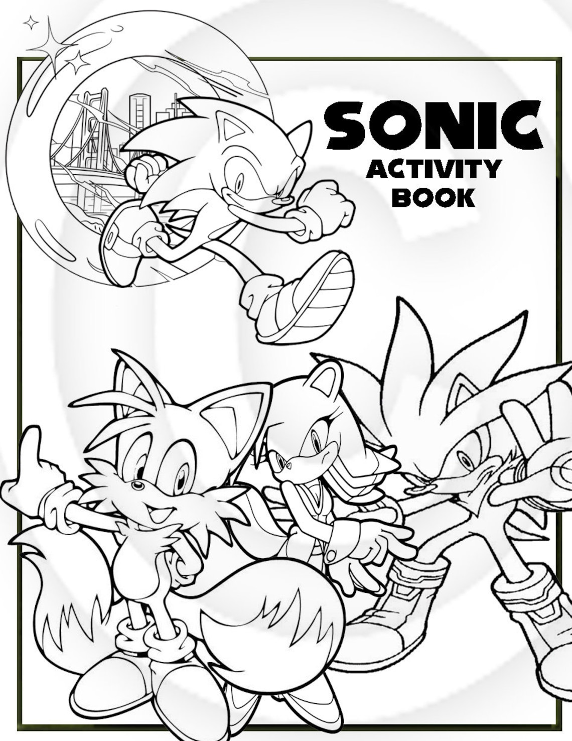 Sonic The Hedgehog Printable Puzzle Quiz Colouring Book Etsy