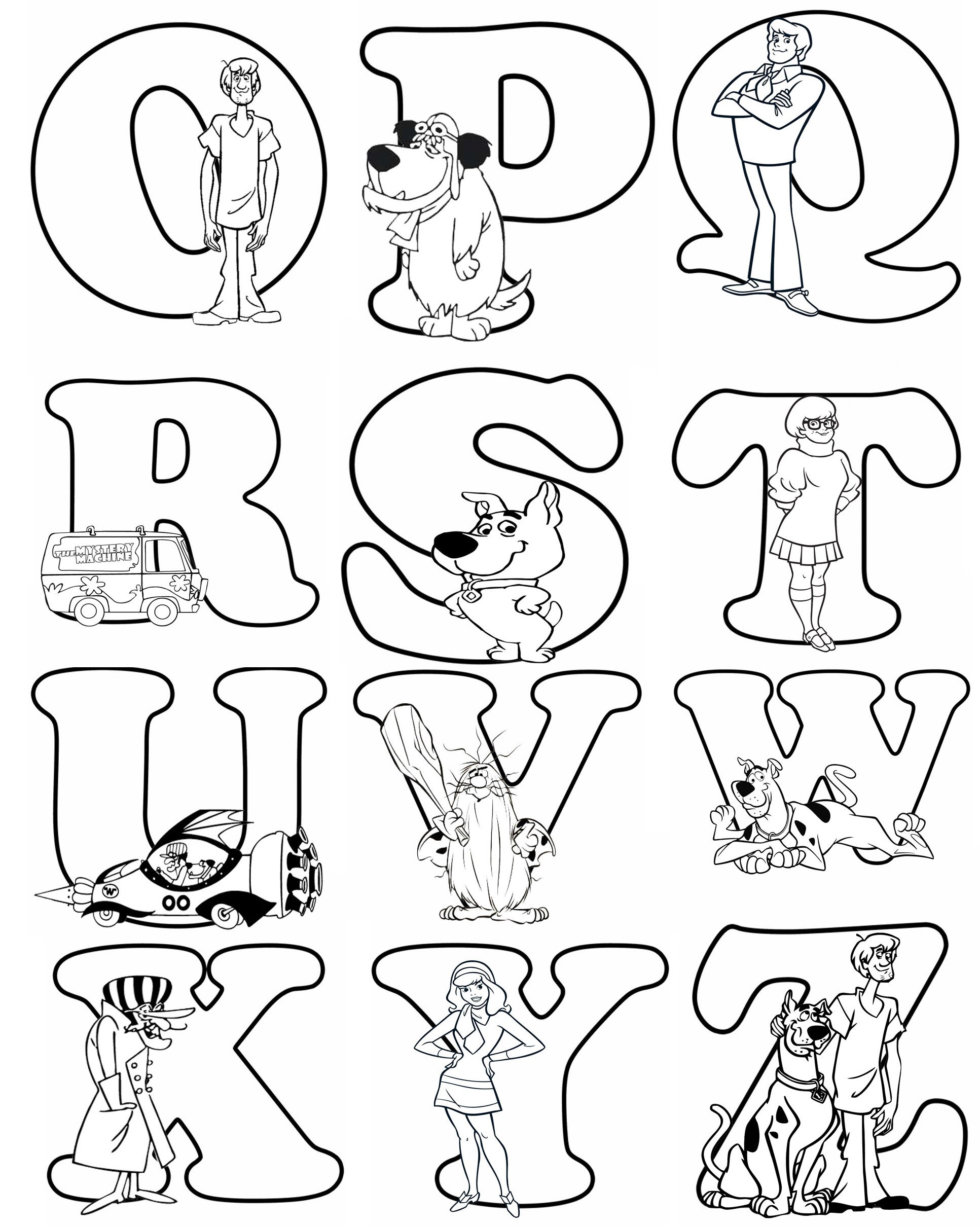 Scoob Scooby Doo Printable 37 Page Alphabet Colouring Book | Etsy