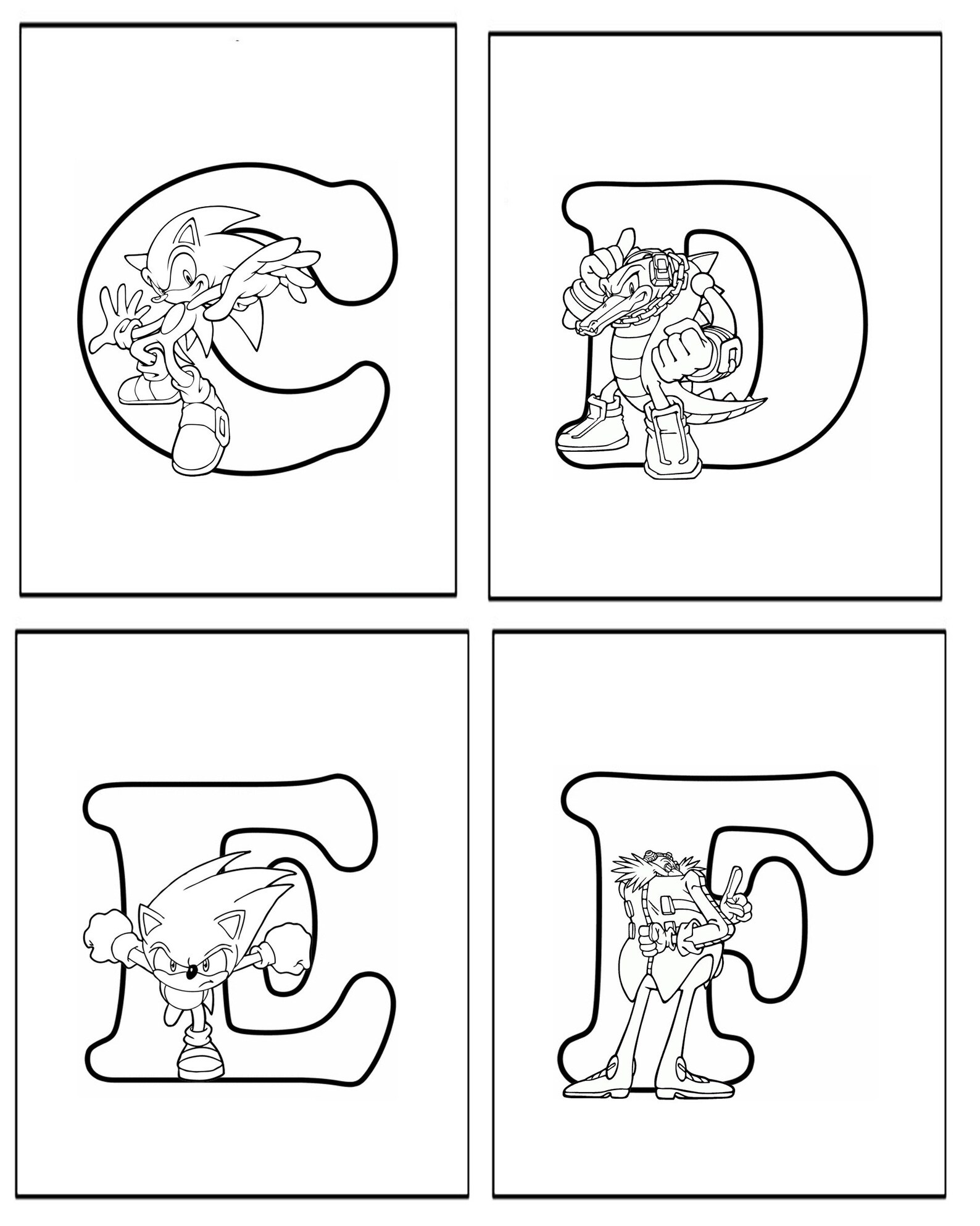 Sonic Printable 37 Page Alphabet Colouring Book Ideal For Etsy