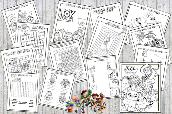 Toy Story 14 Page Printable Puzzle Quiz Colouring Book Ideal | Etsy