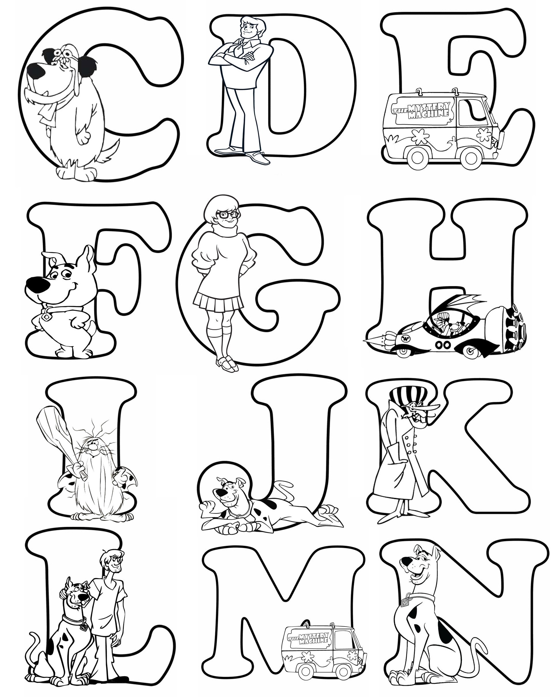 Scoob Scooby Doo Printable 37 Page Alphabet Colouring Book | Etsy