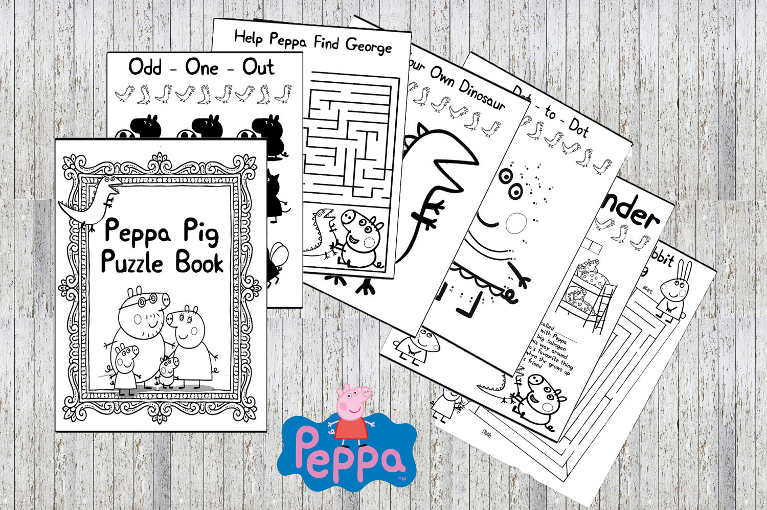 Peppa Pig Printable Puzzle Quiz Colouring Book Ideal | Etsy