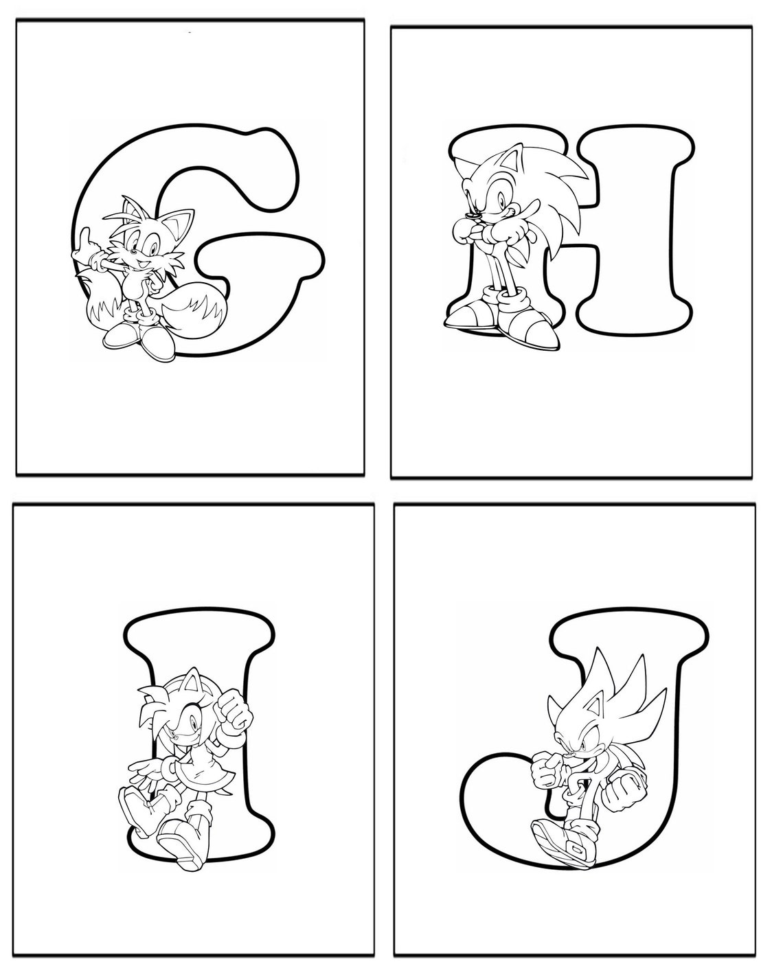 Sonic Printable 37 Page Alphabet Colouring Book Ideal For Etsy