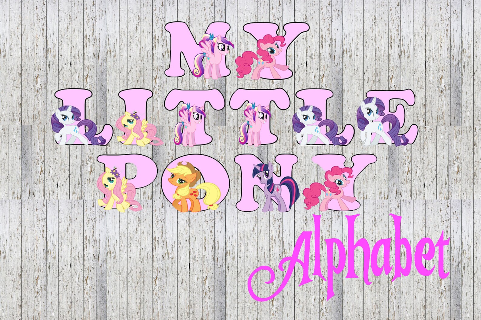 My Little Pony 26 Alphabet Images Party Event Babyshower Etsy