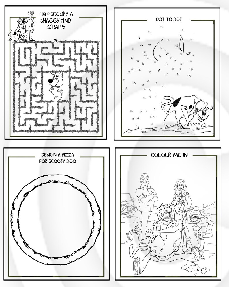 Scoob Scooby Doo Printable Puzzle Quiz Colouring Book Ideal | Etsy