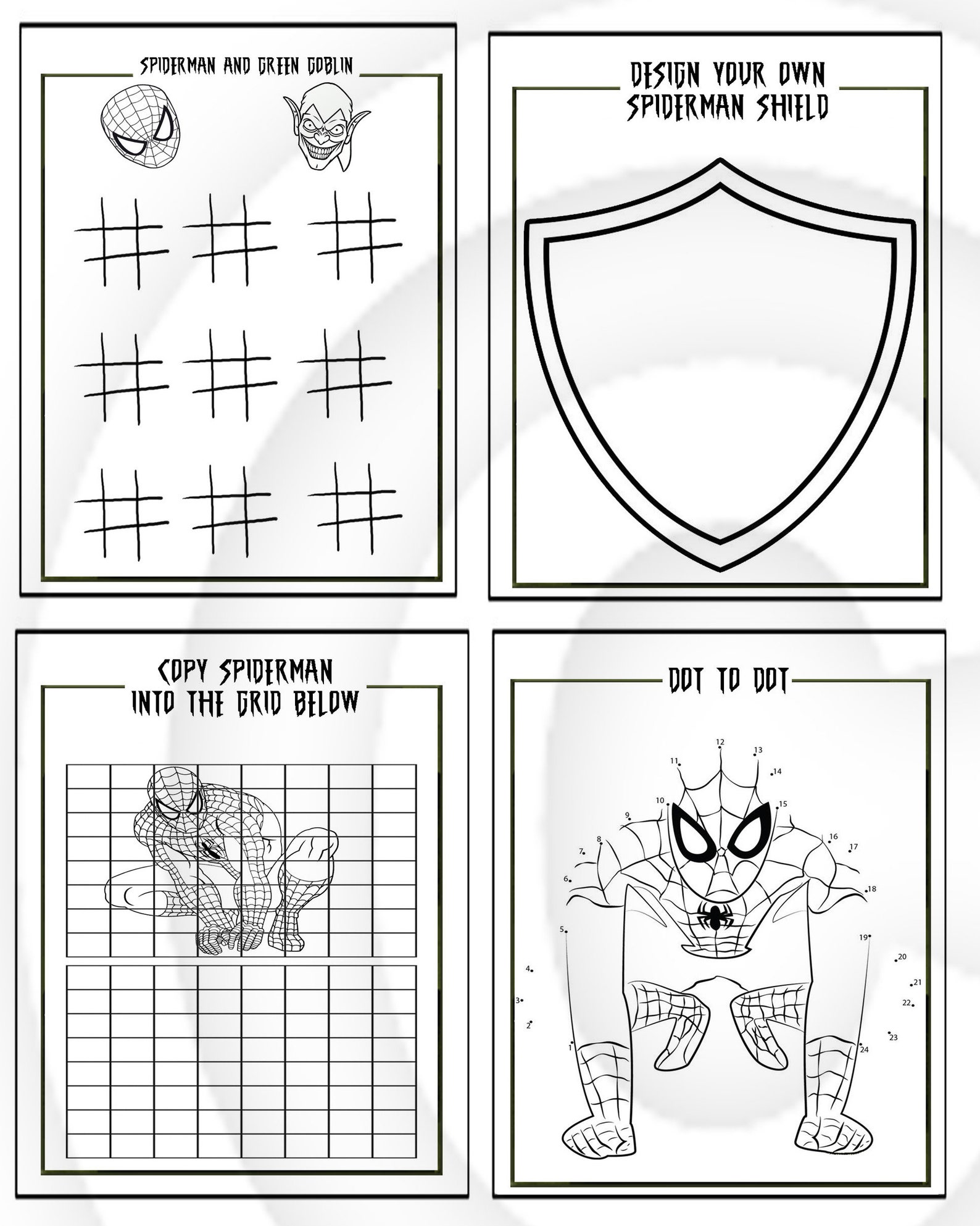 Spiderman 16 Page Printable Puzzle Quiz Colouring Book Ideal Etsy