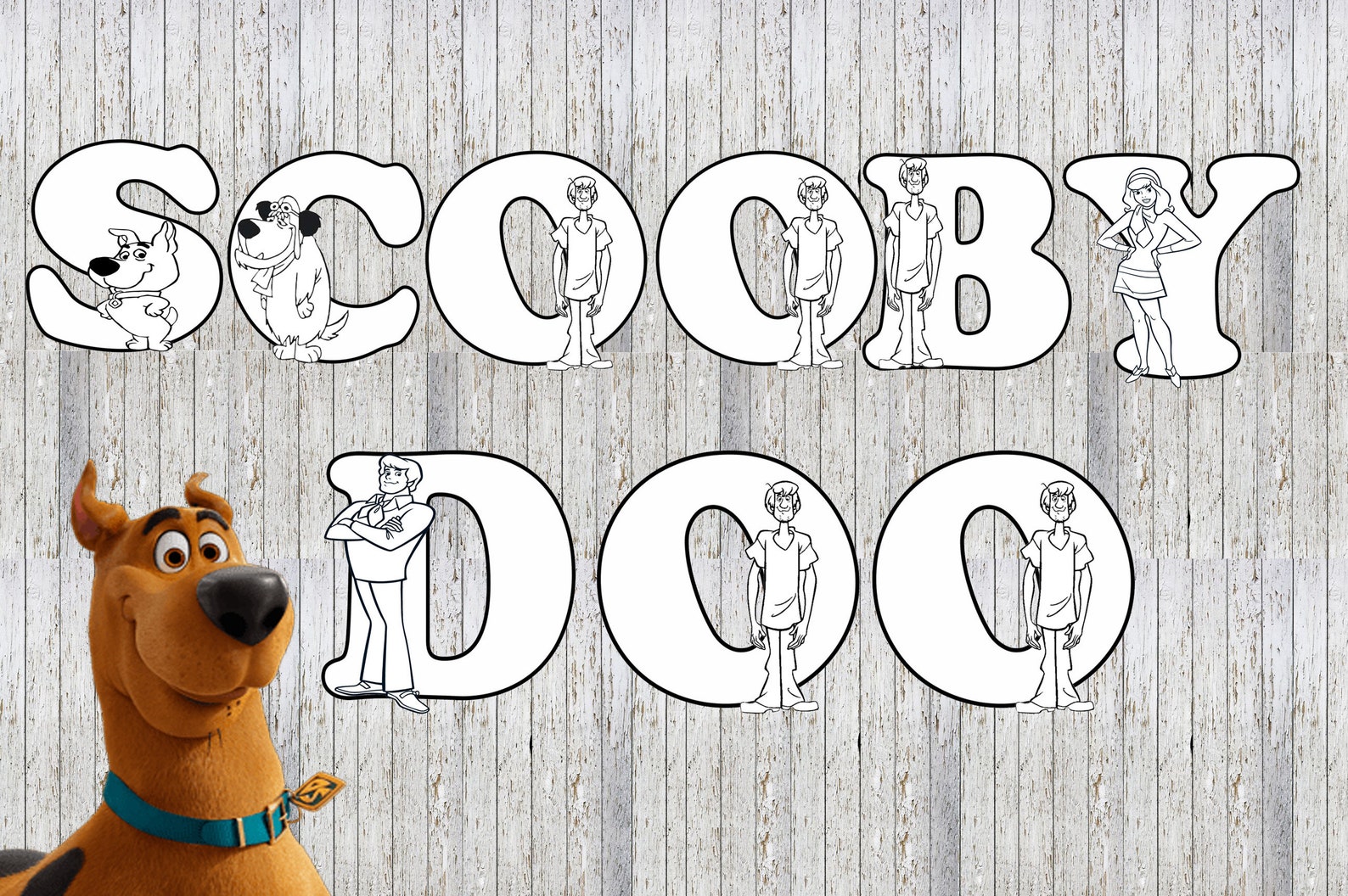 Scoob Scooby Doo Printable 37 Page Alphabet Colouring Book | Etsy