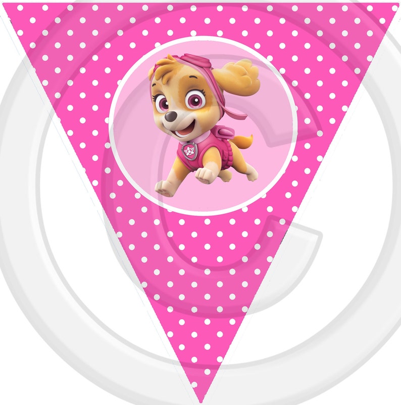 paw patrol 19 flag alphabet happy birthday banner party event etsy