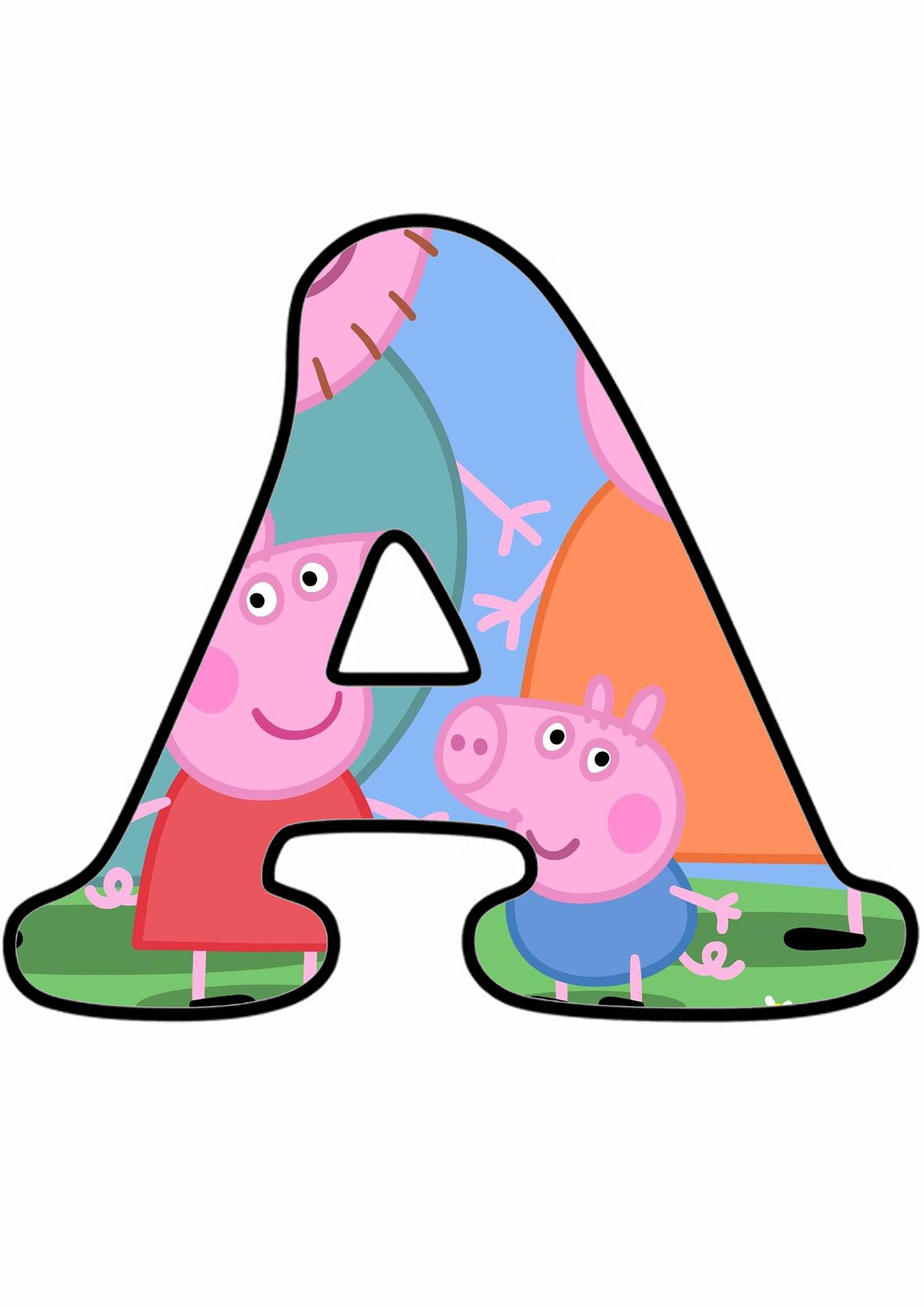 Peppa Pig 37 Alphabet &amp; Number Images Party Event Babyshower | Etsy