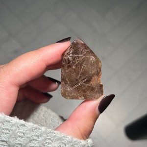 Partially Polished Rutilated Quartz Mini Tower Crystal with Thick Metallic Silver Rutile Inclusions