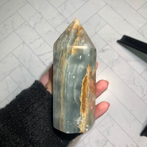 Argentina Blue Calcite/Blue Onyx/Aquatine Calcite Polished Tower 3
