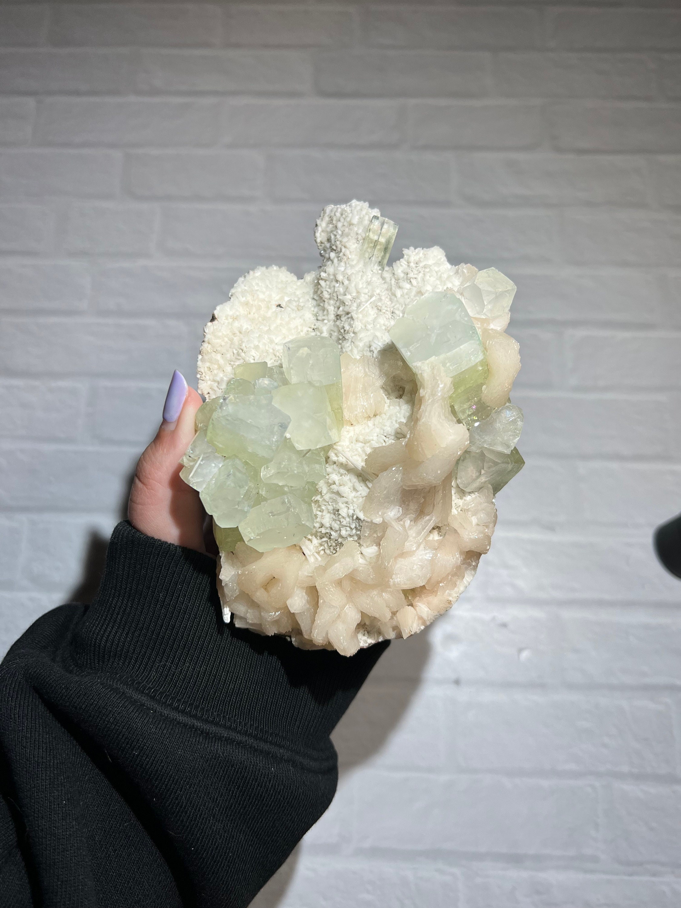 factory shop sale Green Apophyllite Apophyllite, Cube Mint with Green Stilbite a