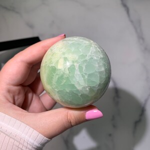 Light Aqua Blue Caribbean Calcite/Aragonite Polished Sphere 4
