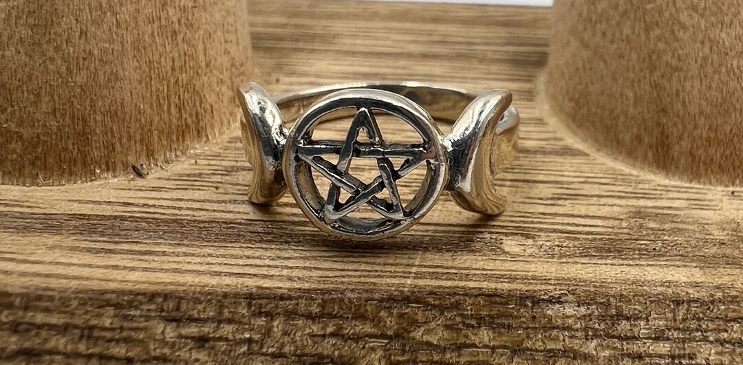 YAFEINI Triple Moon Göttin Halskette – 925 Sterlingsilber, 28,7x18,4 Mm, Mit 18+2 Zoll Kette, Wicca & Hekate Schmuck