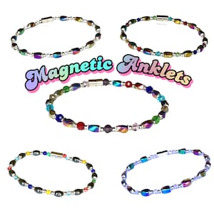 Magnetic Women Anklet- Hematite and Copper Beads -High Powered Therapy- Healing for Pain Relief with Magnetic Clasp
