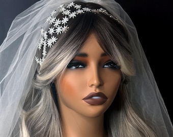 Crystal Star Wedding Tiara, Bridal Headpiece, Hair Accessory