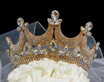 Crystal Wedding Tiara, Bridal Tiara, Wedding Crown, Princess Tiara, Wedding Tiara, Crystal Wedding Crown, Bridal Crown, Luxury Gold Crown